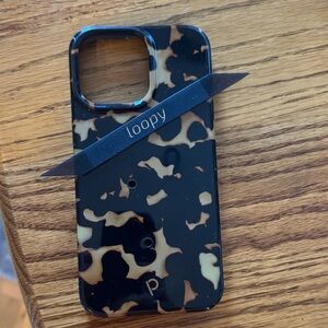 Loopy Case iPhone Pro Max 15 Tortoise Shell Phone Case - Black and Brown